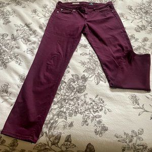 Adriano Goldschmied Burgandy Slim Straight Leg Jeans
